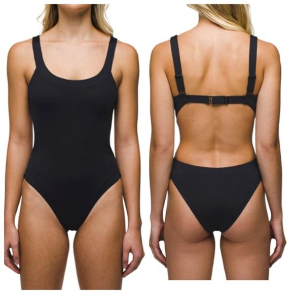 prAna Womens Sugar Shore One-Piece Swimsuit MEDIUM in Black - Picture 2 of 7